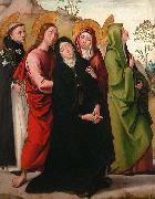 Juan de Borgona The Virgin, Saint John the Evangelist, two female saints and Saint Dominic de Guzman. oil painting reproduction